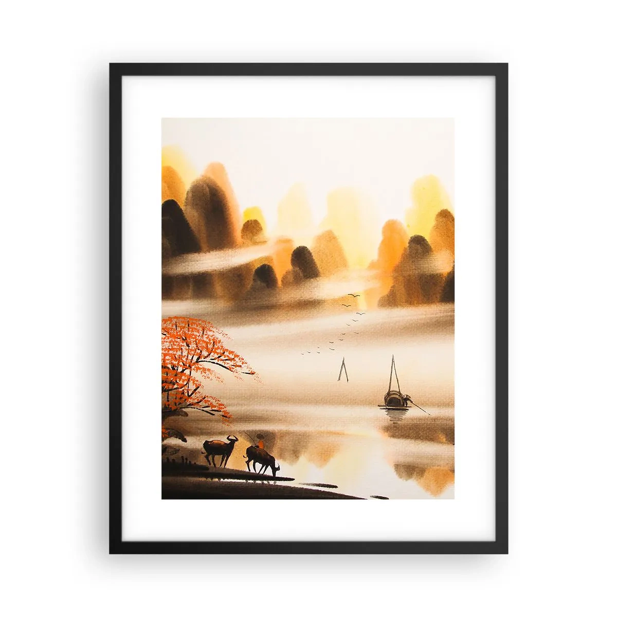 Plakat i sort ramme - Længere væk end det fjerne Østen - 40x50 cm