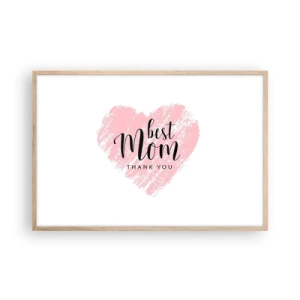 Plakat i ramme af lyst egetræ - Altid det rette øjeblik - 91x61 cm