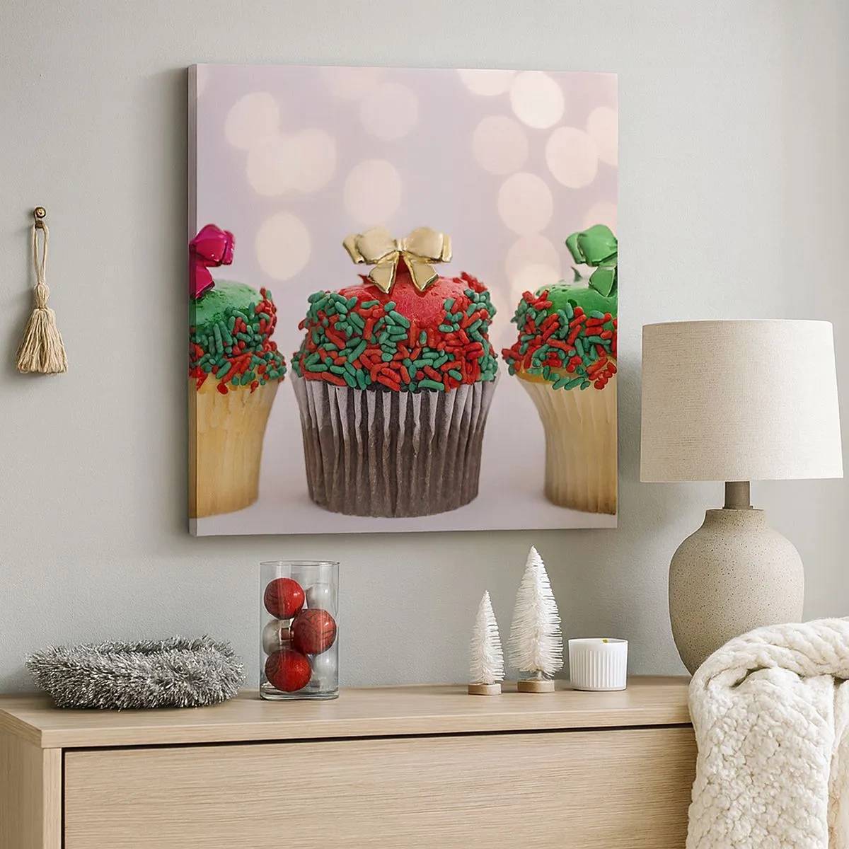 Lærredstryk - Billede på lærred - Slik i buen - 30x30 cm