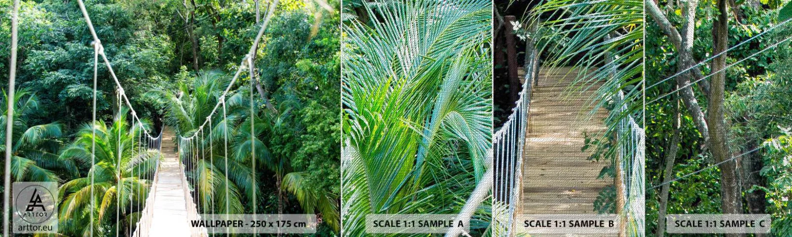 Prøve Fototapet Premium Canvas - Velkommen til junglen! - Landskab, Jungle, Honduras - 100x30 cm