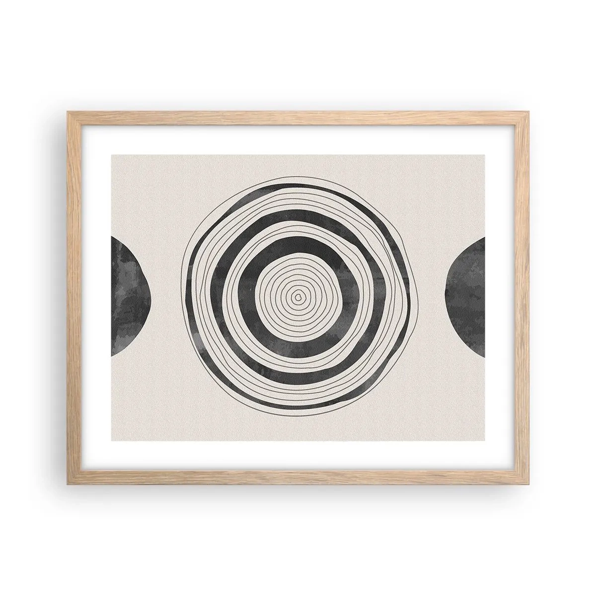 Plakat i ramme af lyst egetræ - Det vigtige er det, der er imellem - 50x40 cm