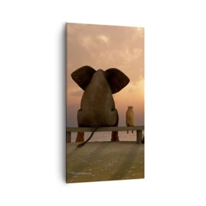 Lærredstryk - Billede på lærred - Det er godt at være stille sammen - 55x100 cm