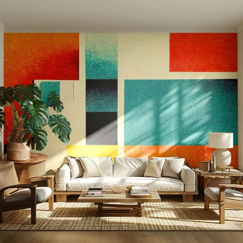 Fototapet Standard Eco - Geometrisk abstraktion - god energi - Firkanter, Ældret, Stykke - 450x315 cm