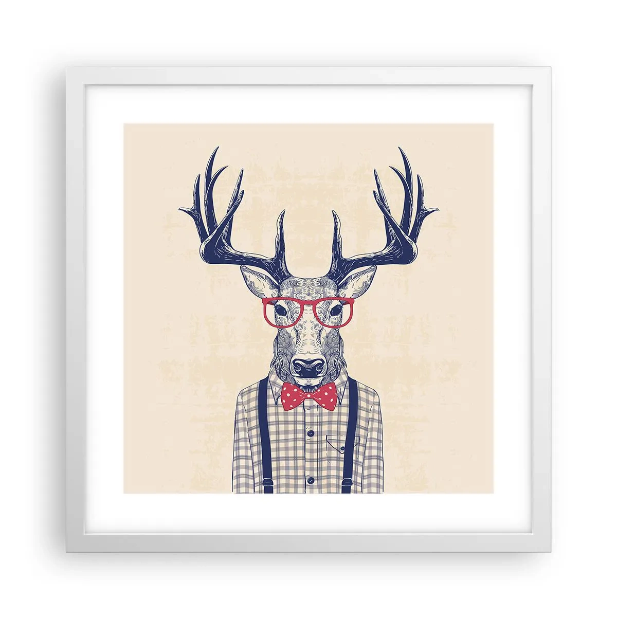 Plakat i hvid ramme - Et underholdende ekstravaganza - 40x40 cm