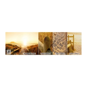 Prøve Fototapet Premium Canvas - Over klitten, mod solen - Landskab, Strand, Solnedgang - 100x30 cm