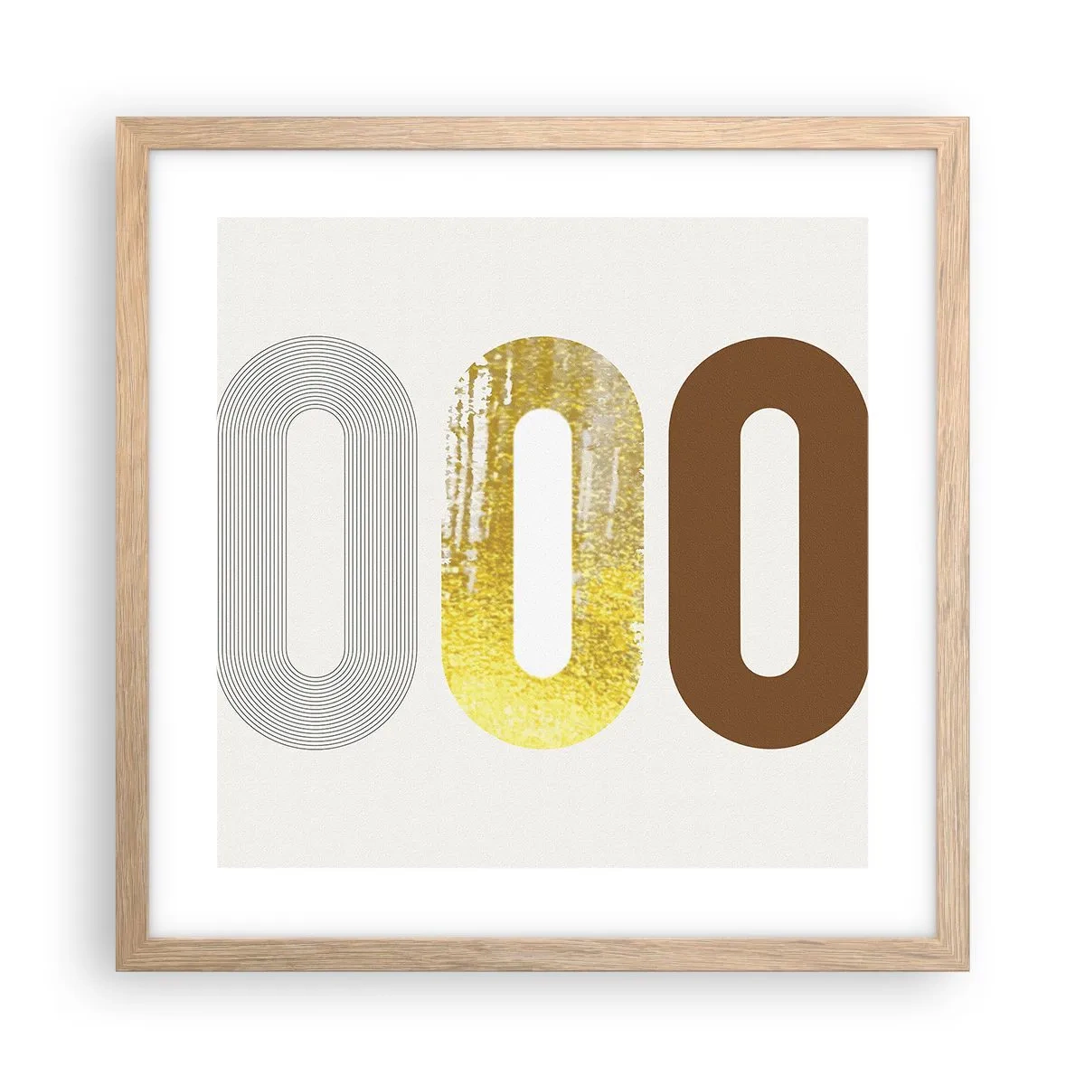 Plakat i ramme af lyst egetræ - Åhhh! - 40x40 cm