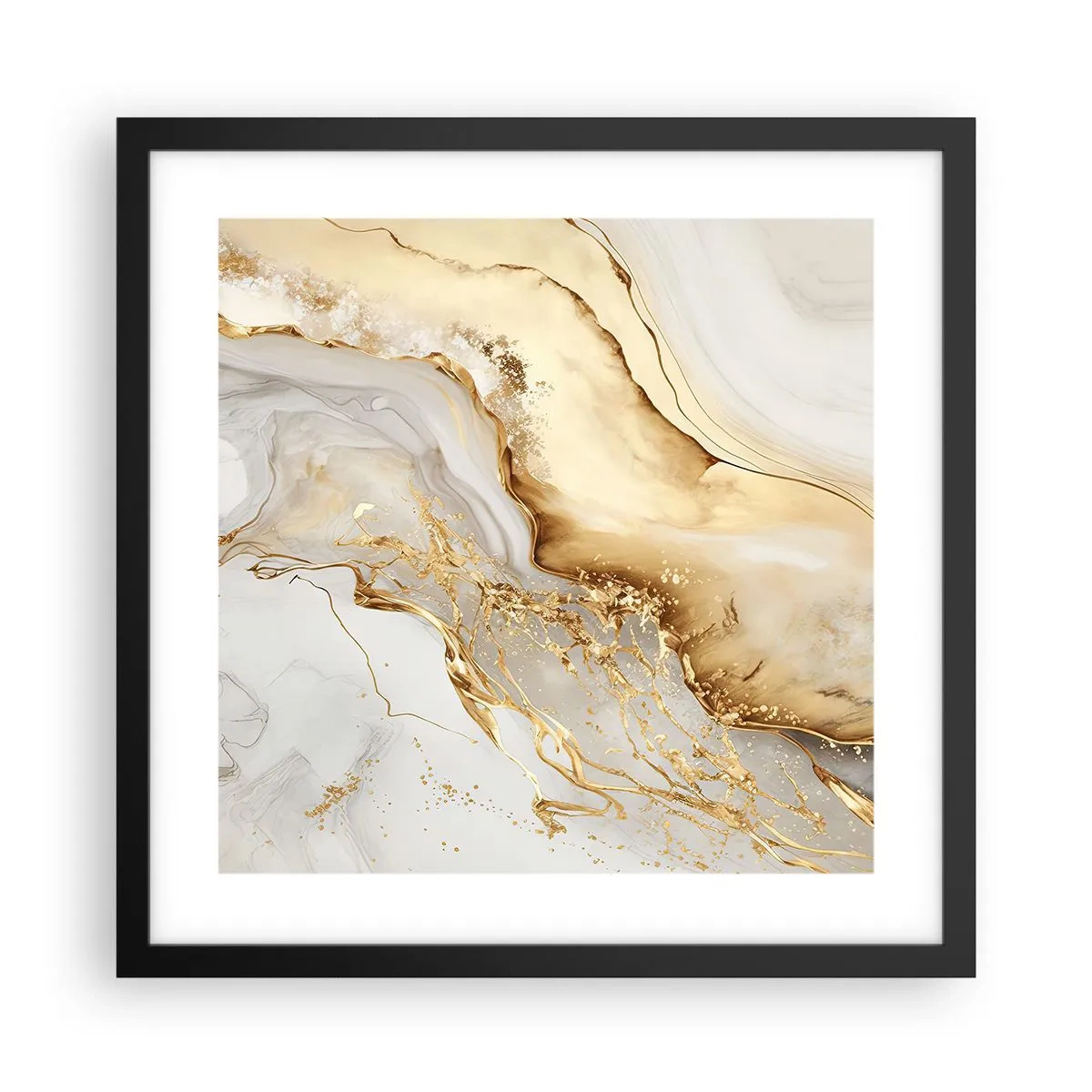 Plakat i sort ramme - Abstraktion: skønhed og godhed - 40x40 cm