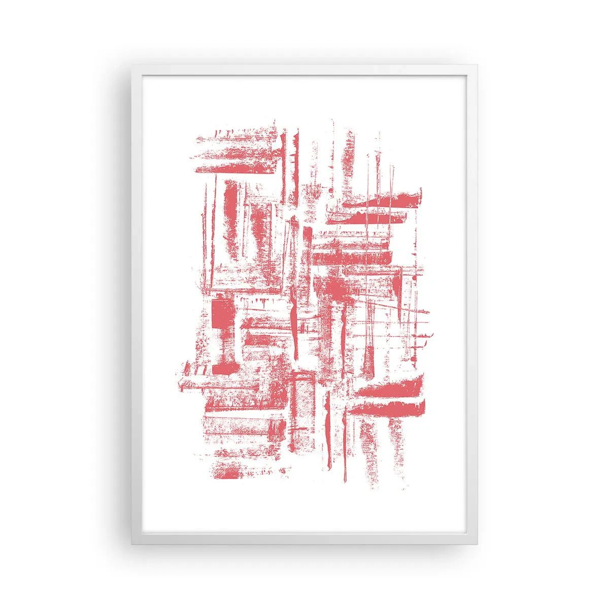 Plakat i hvid ramme - Rød by - 50x70 cm