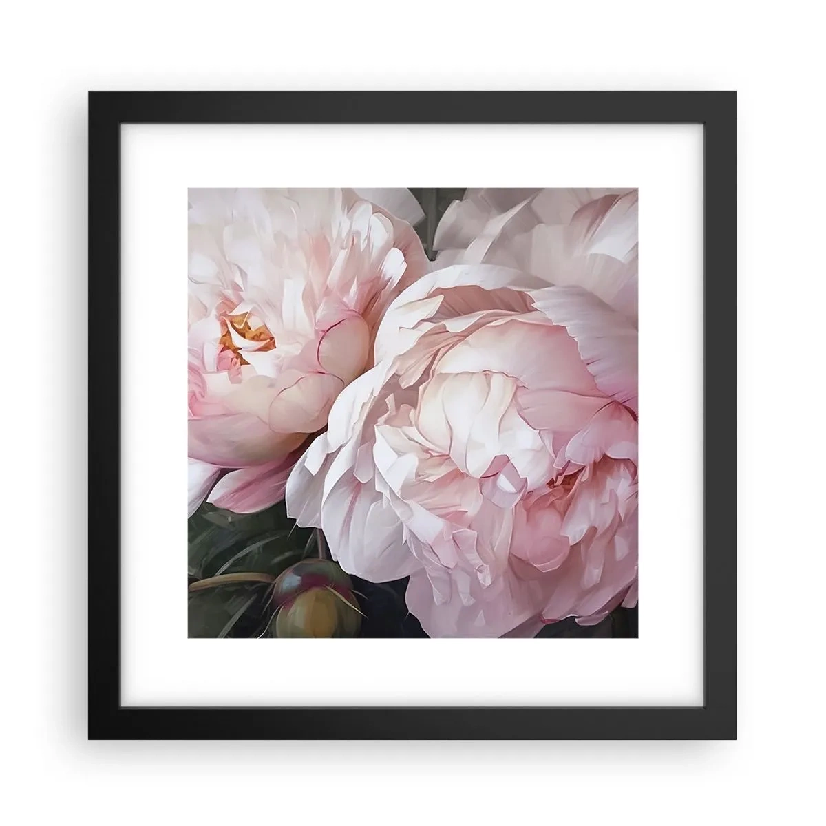 Plakat i sort ramme - Fastlåst i blomstring - 30x30 cm