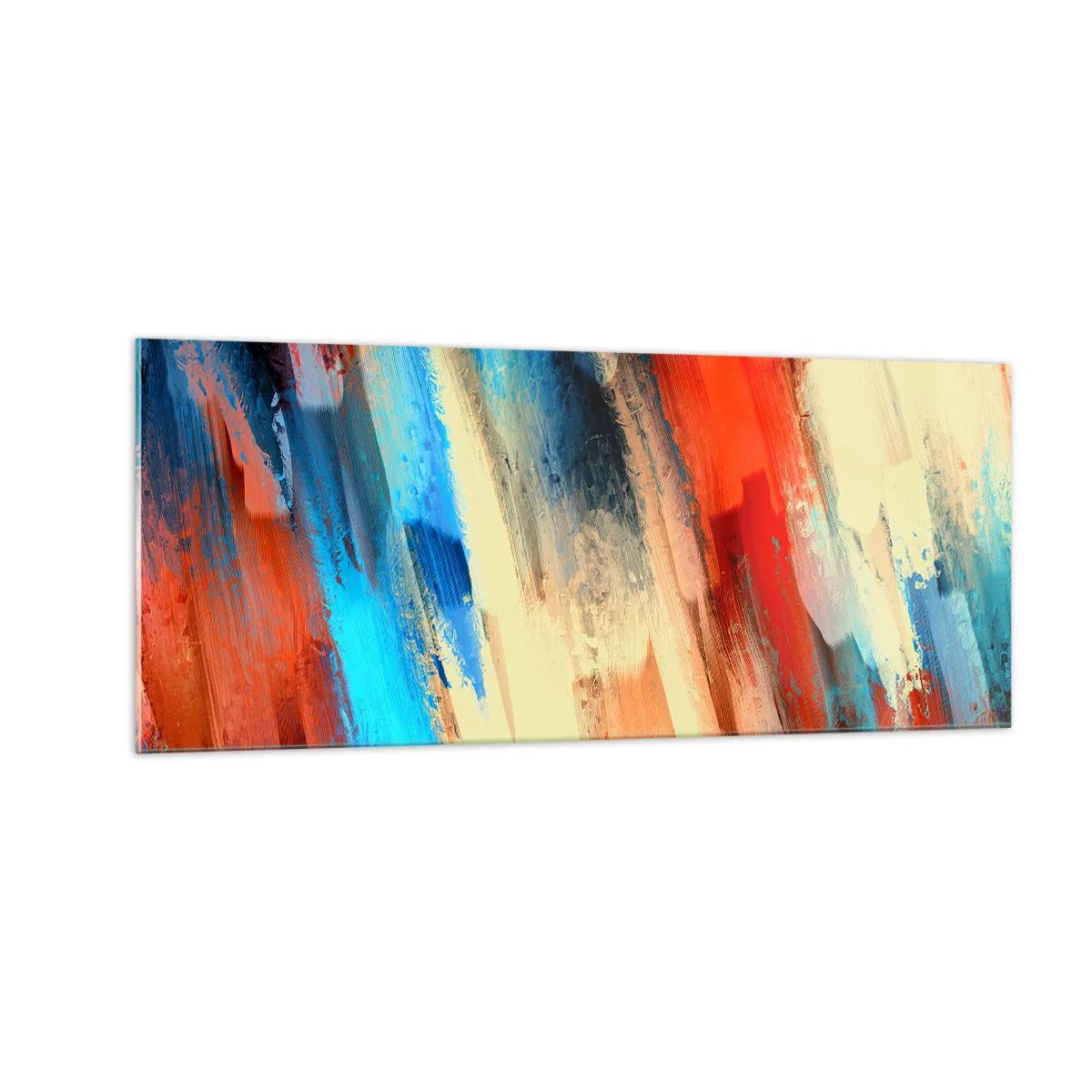 Billede på glas - En kaskade af farver - 100x40 cm