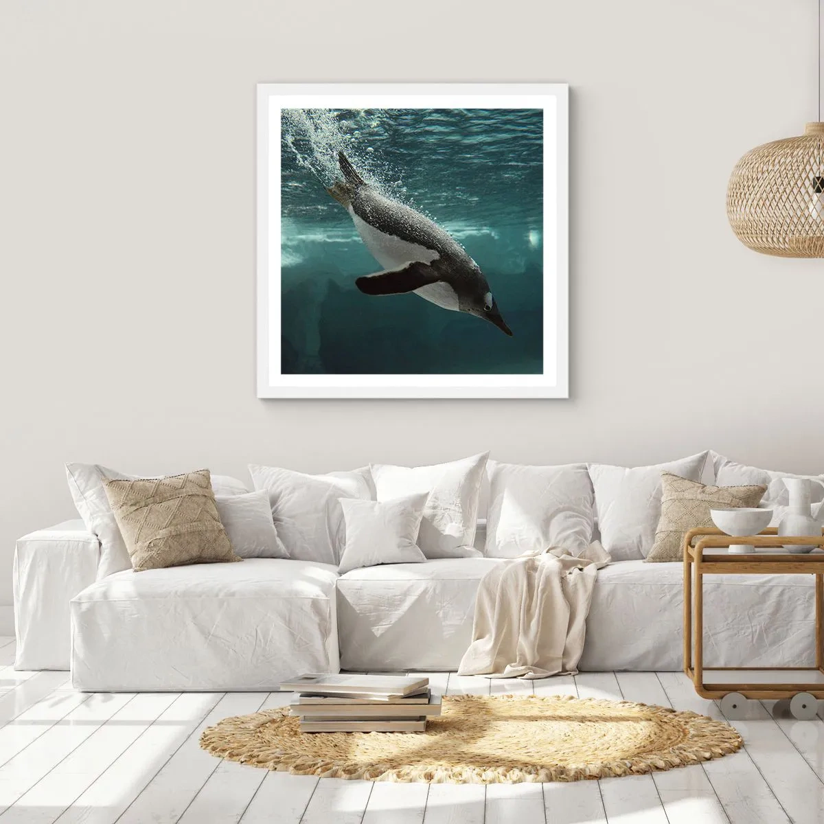 Plakat i hvid ramme - Velkommen til min verden - 40x40 cm