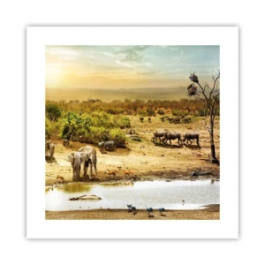 Plakat - "Og ud af Eden flød en flod...". - 40x40 cm