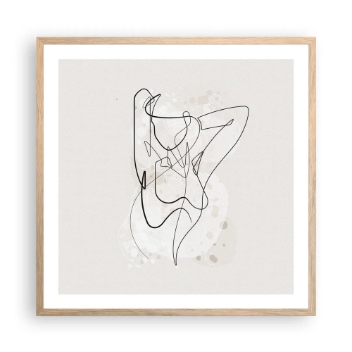 Plakat i ramme af lyst egetræ - Forførelsens kunst - 60x60 cm