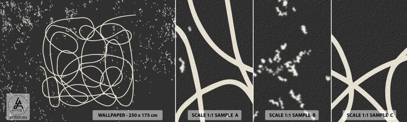 Prøve Fototapet Selvklæbende Deluxe Sticker - Vandrende tanker - Abstraktion, Grafik, Stykke - 100x30 cm