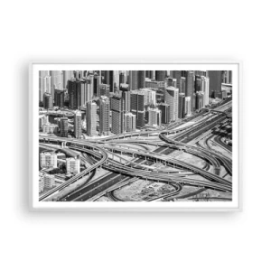 Plakat i hvid ramme - Dubai - den umulige by - 100x70 cm
