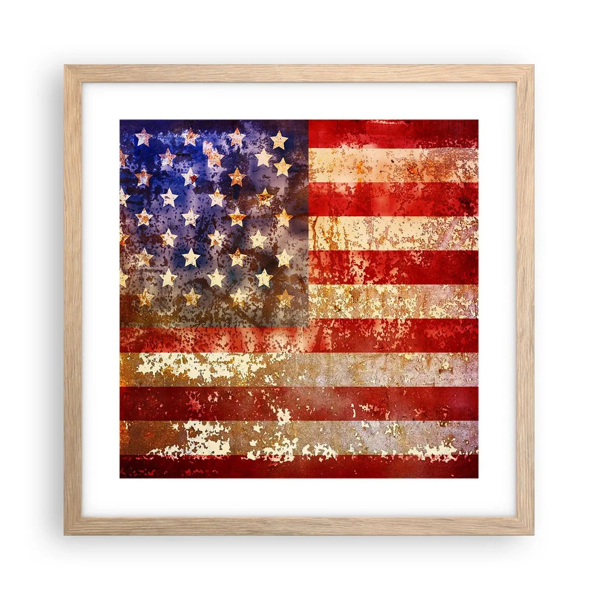 Plakat i ramme af lyst egetræ - Herlighed går ikke bort - 40x40 cm