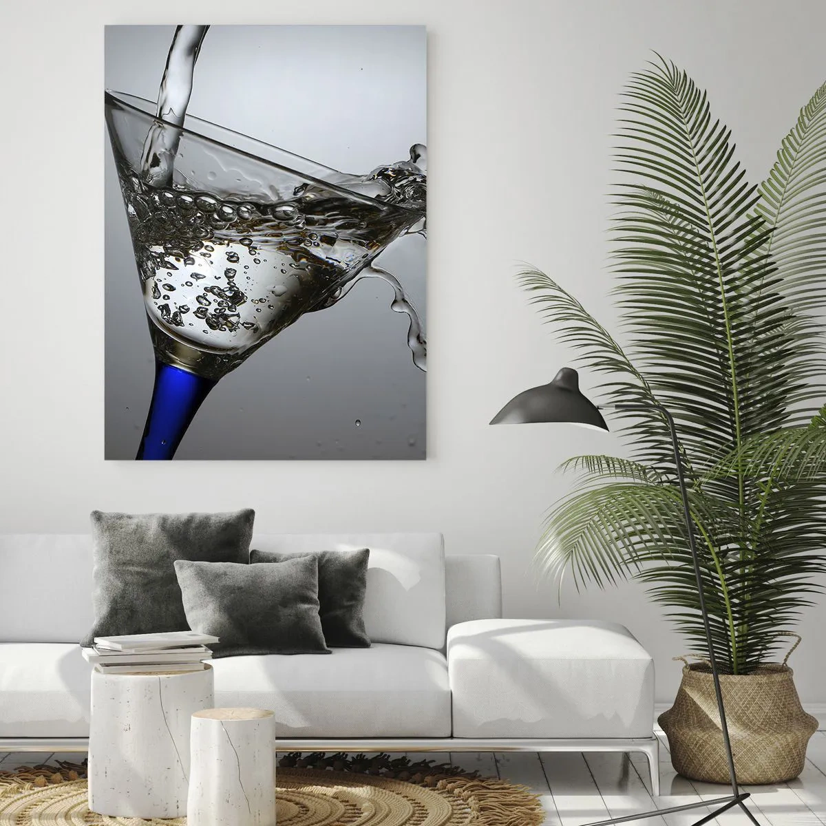 Billede på glas - Krystalvand i krystalglas - 70x100 cm
