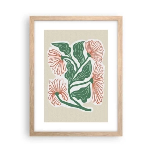 Plakat i ramme af lyst egetræ - Folkeligt og moderne - 30x40 cm