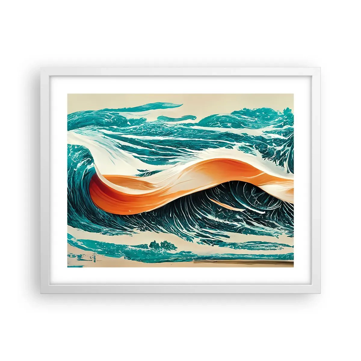 Plakat i hvid ramme - Surferens drøm - 50x40 cm