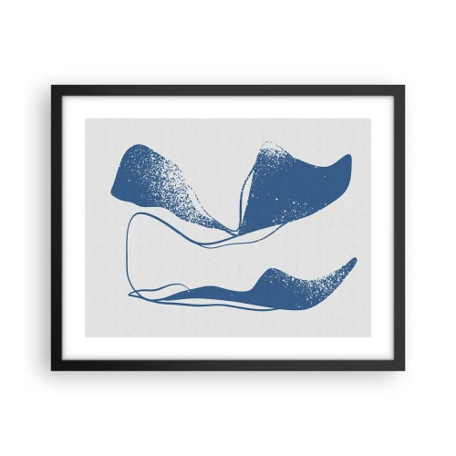 Plakat i sort ramme - Bevinget abstraktion - 50x40 cm