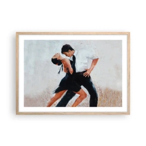 Plakat i ramme af lyst egetræ - Mine drømmes tango - 70x50 cm