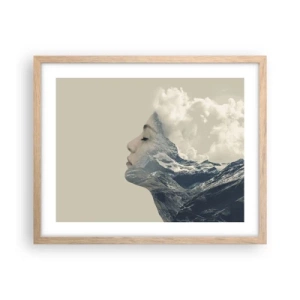 Plakat i ramme af lyst egetræ - Skønheden ved elementerne - 50x40 cm