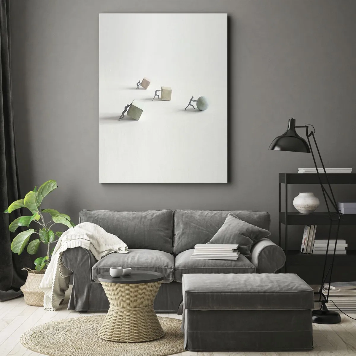 Lærredstryk - Billede på lærred - Selve livet - 45x80 cm