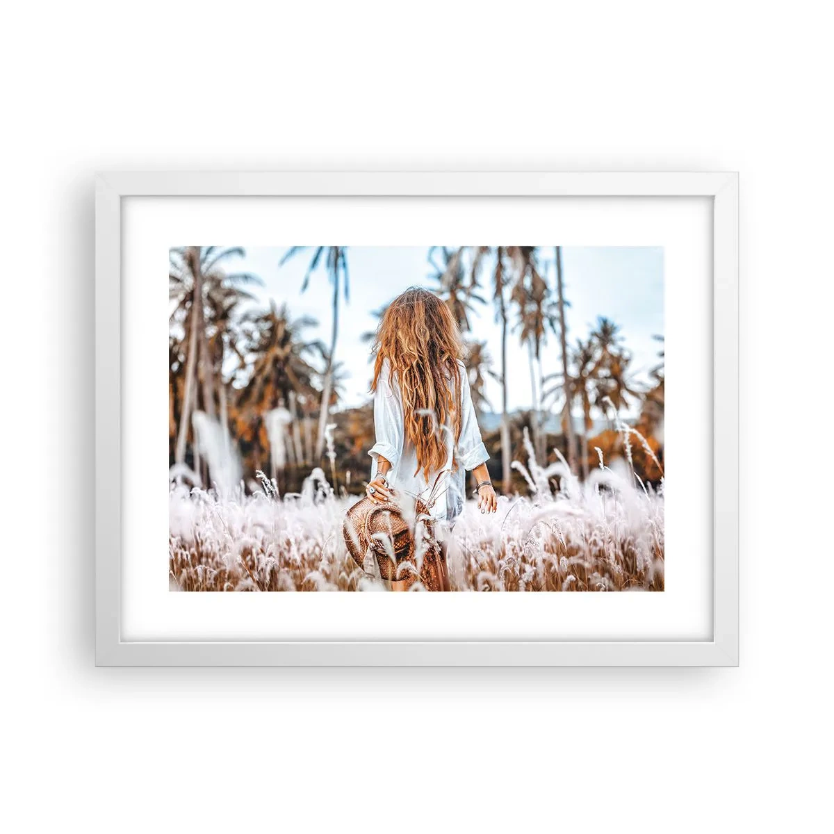 Plakat i hvid ramme - Født af græsdun - 40x30 cm