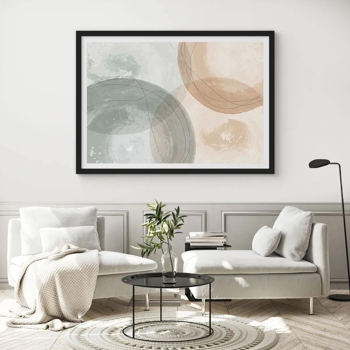 Plakat i sort ramme - Gennemtrængning af verdener - 91x61 cm