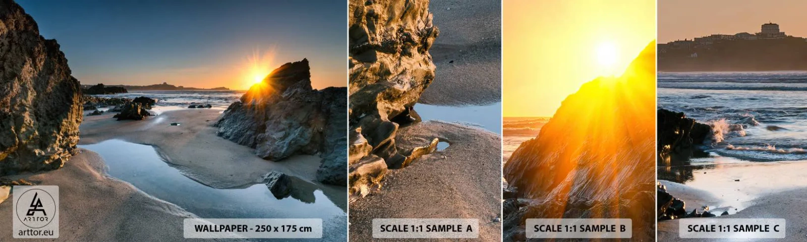 Fototapet Prøve Standard Eco - Uberørt af menneskehånd - Landskab, Strand, Cornish kyst - 100x30 cm