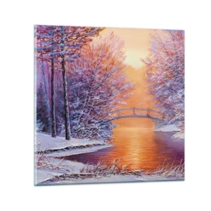 Billede på glas - Lad os mødes her - 30x30 cm