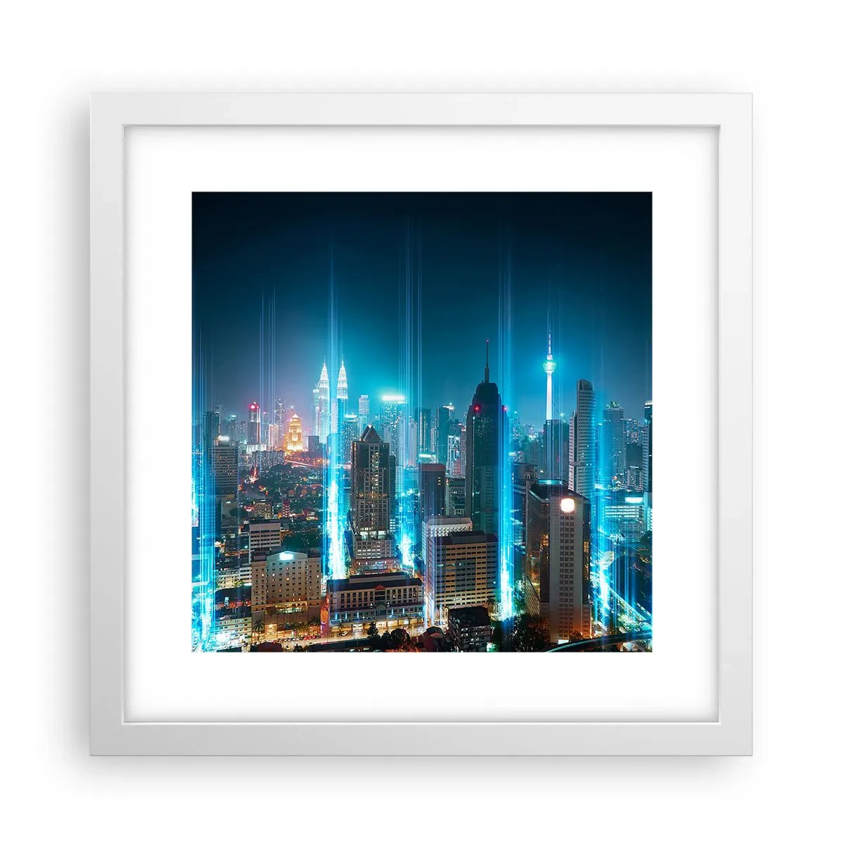 Plakat i hvid ramme - Berlin til himlen - 30x30 cm