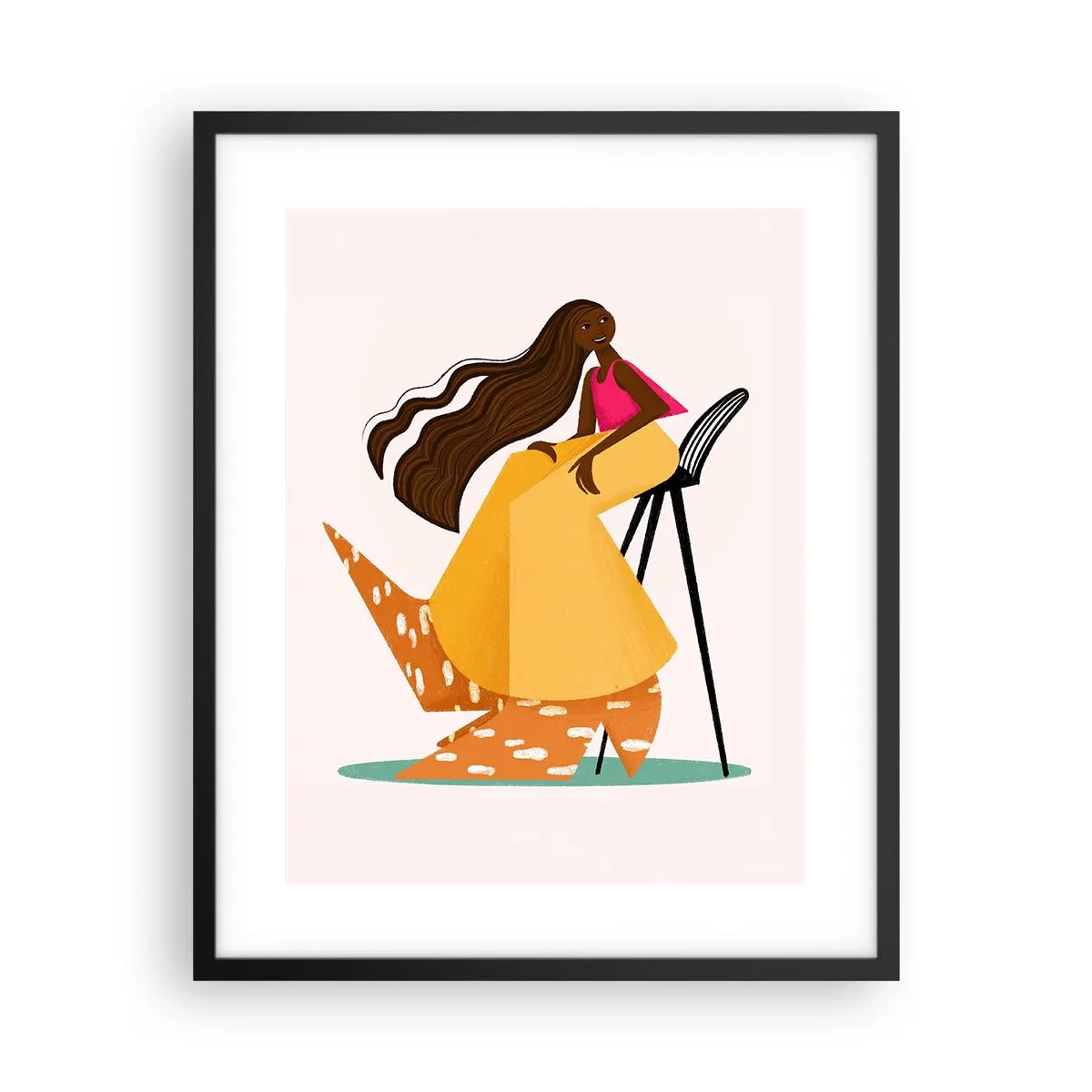 Plakat i sort ramme - Mode er også sjovt - 40x50 cm