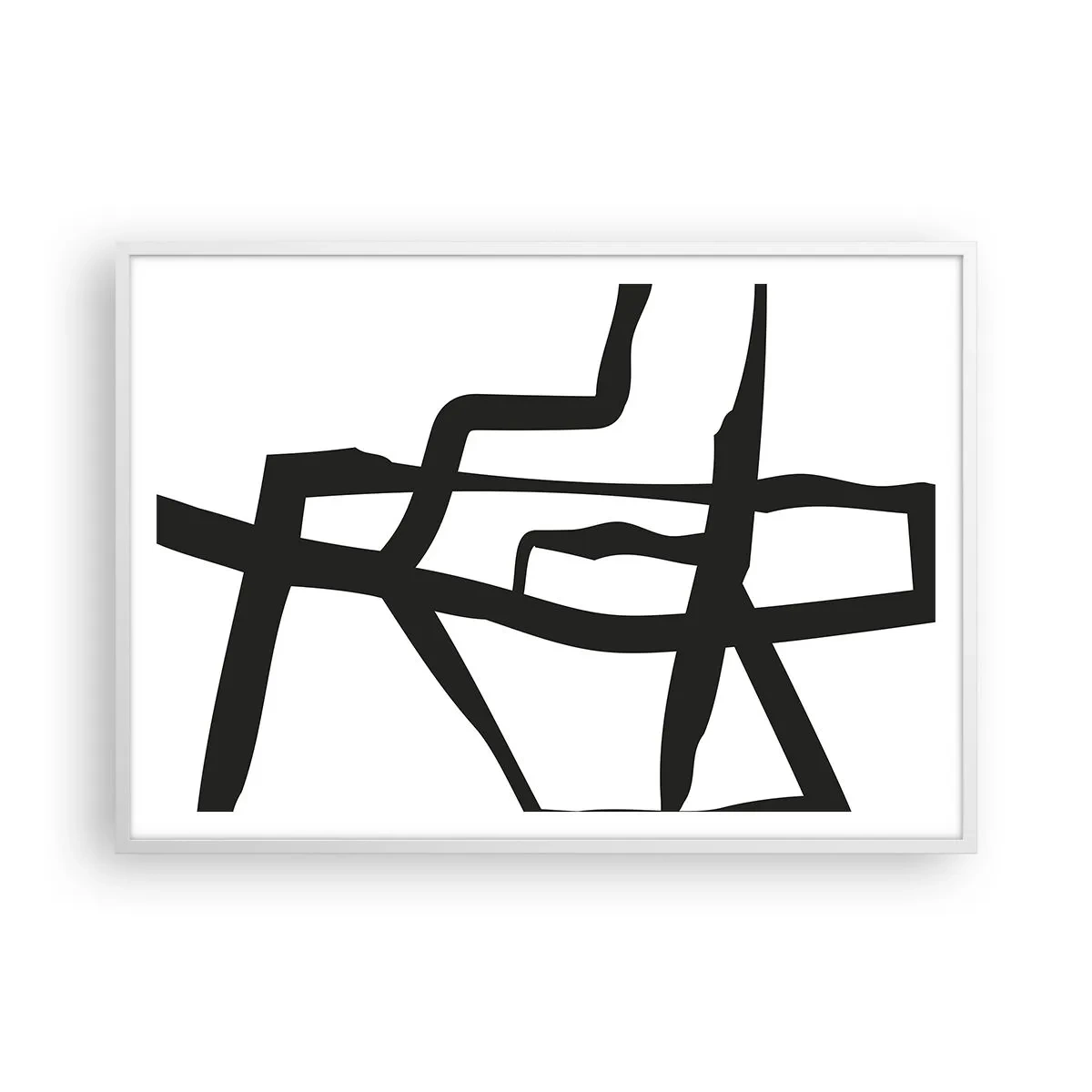 Plakat i hvid ramme - Sort og hvid konstruktion - 100x70 cm