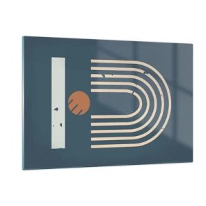 Billede på glas - Geometri på granatæble - 120x80 cm