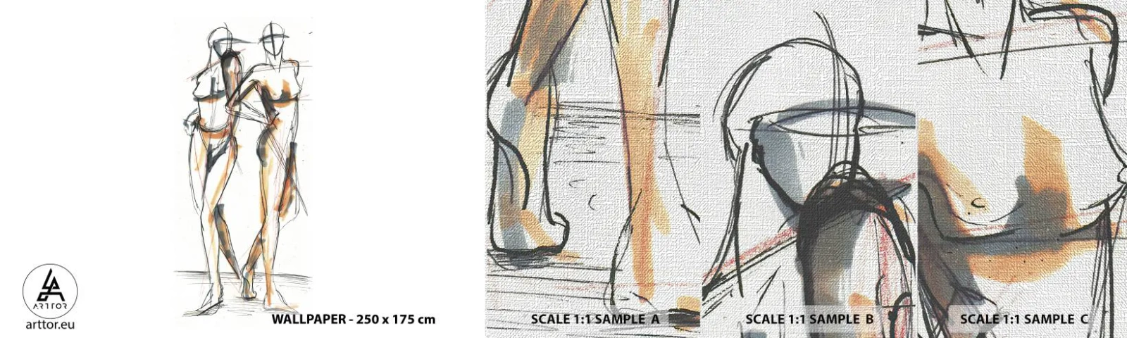 Prøve Fototapet Premium Canvas - En undersøgelse af charme - Grafik, Mode, Moderne kunst - 100x30 cm