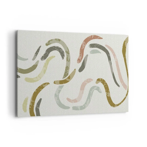 Lærredstryk - Billede på lærred - Abstraktionens glade dans - 100x70 cm