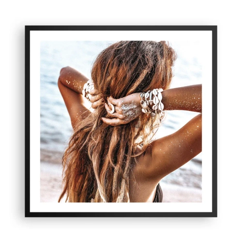 Plakat i sort ramme - Søster af vand og solskin - 60x60 cm