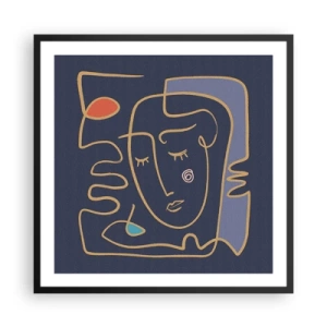 Plakat i sort ramme - I drømmerier - 60x60 cm