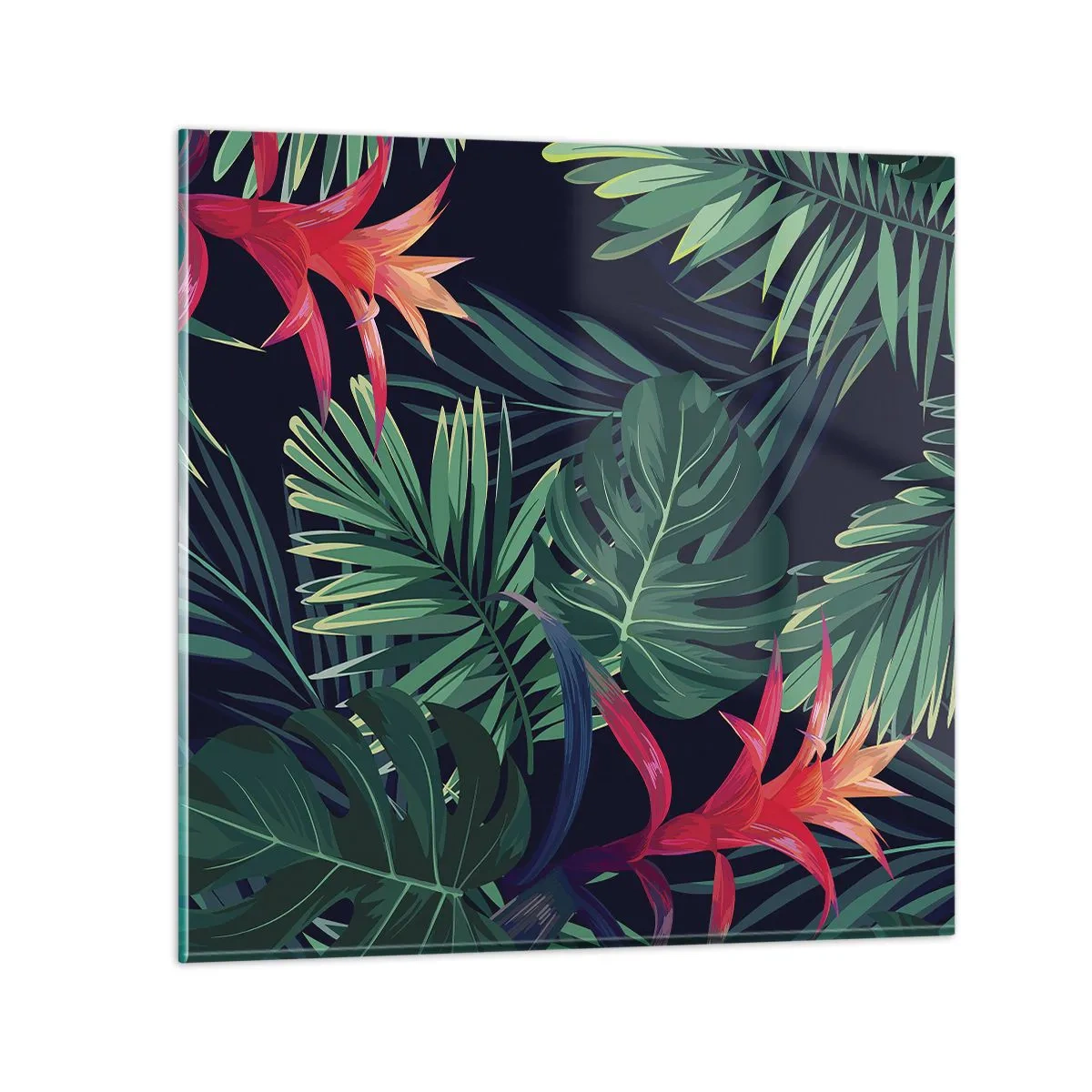 Billede på glas - Brænd i grønt - 60x60 cm