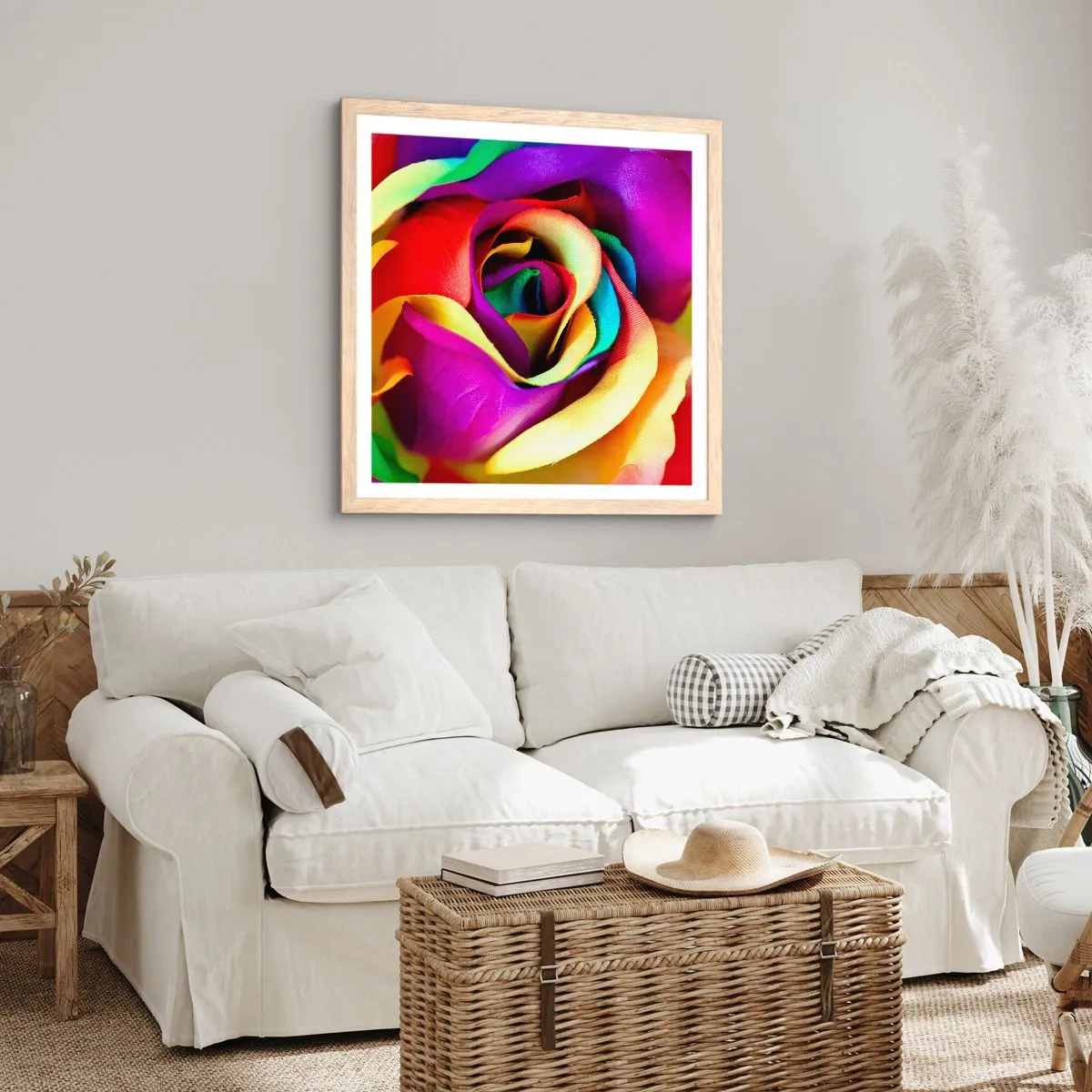 Plakat i ramme af lyst egetræ - Dette er umuligt - 50x50 cm