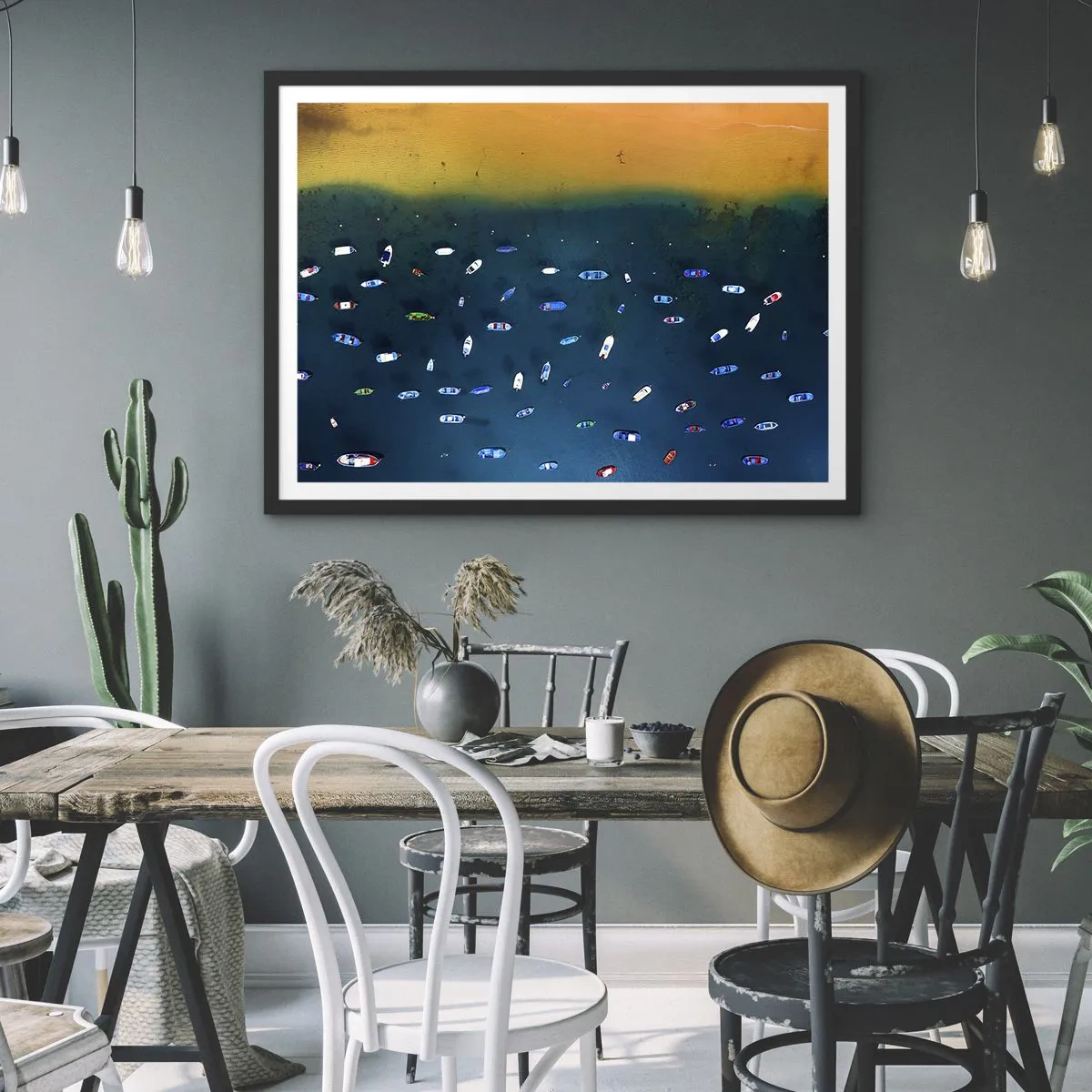 Plakat i sort ramme - En ferieleg - 50x40 cm