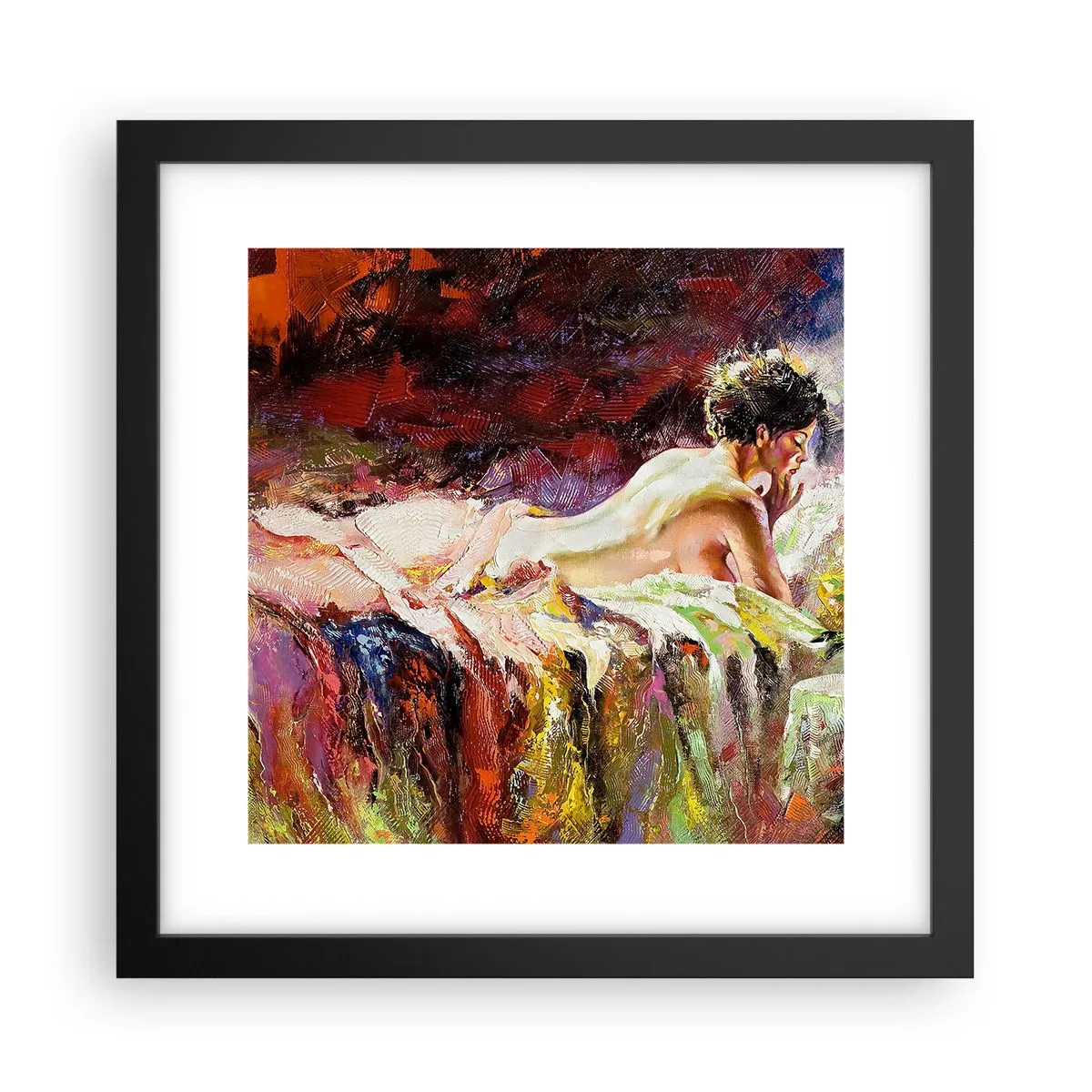Plakat i sort ramme - Eftertænksom Venus - 30x30 cm