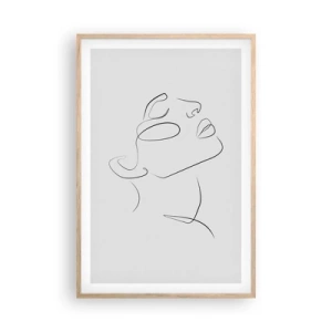 Plakat i ramme af lyst egetræ - En drømmes slyngninger - 61x91 cm