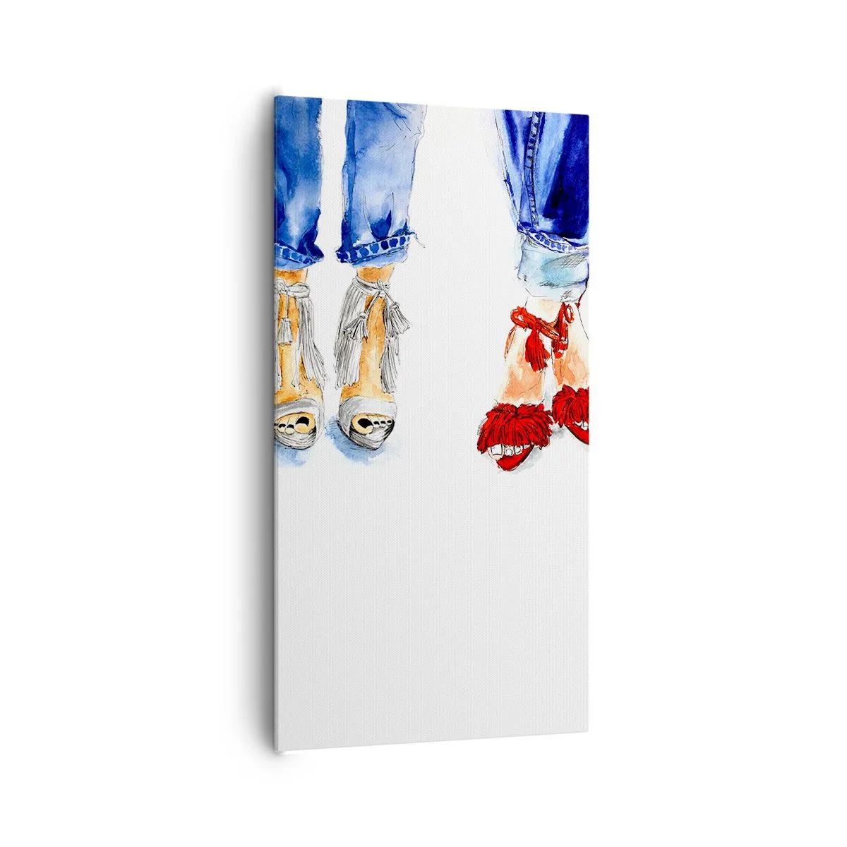 Lærredstryk - Billede på lærred - Hvorfor går vi ikke en tur? - 65x120 cm