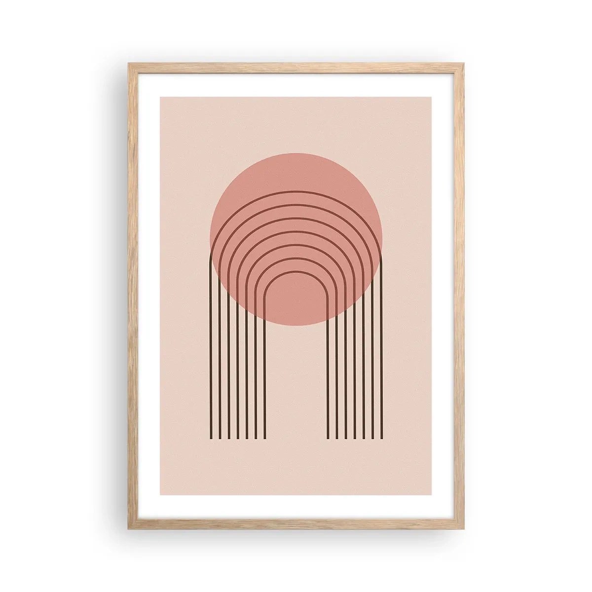 Plakat i ramme af lyst egetræ - Uimodståelig tiltrækningskraft - 50x70 cm