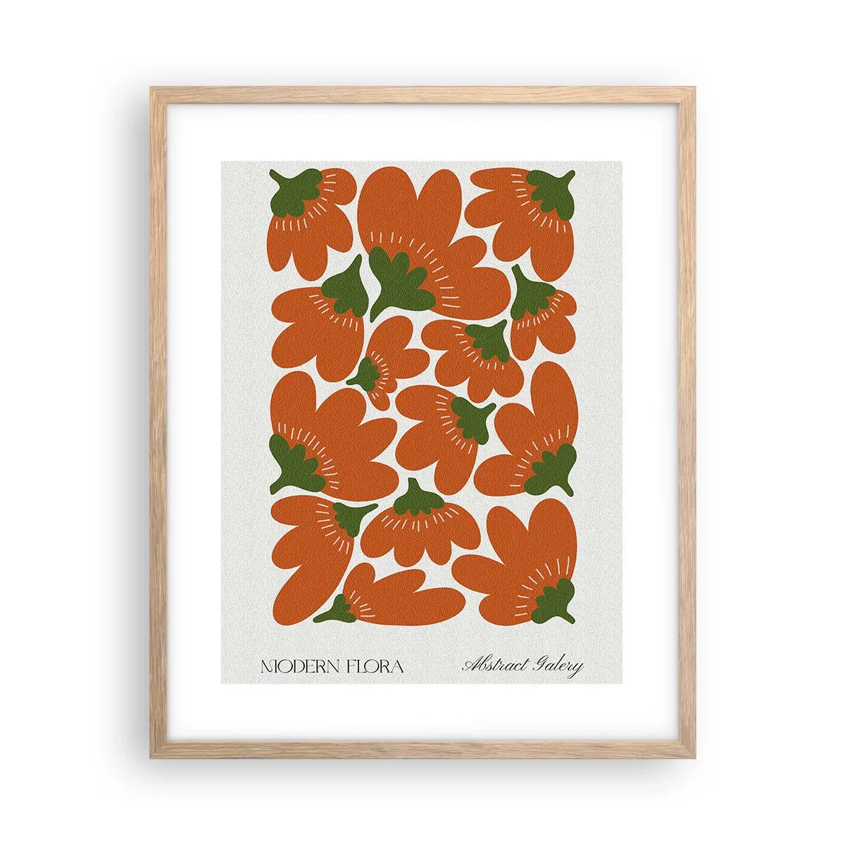 Plakat i ramme af lyst egetræ - Fra en blomsts liv - 40x50 cm