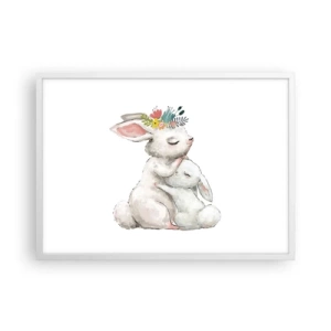 Plakat i hvid ramme - Der er intet sted som hos mor - 70x50 cm