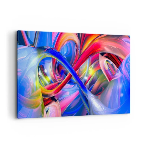 Lærredstryk - Billede på lærred - En dans af farver - 120x80 cm