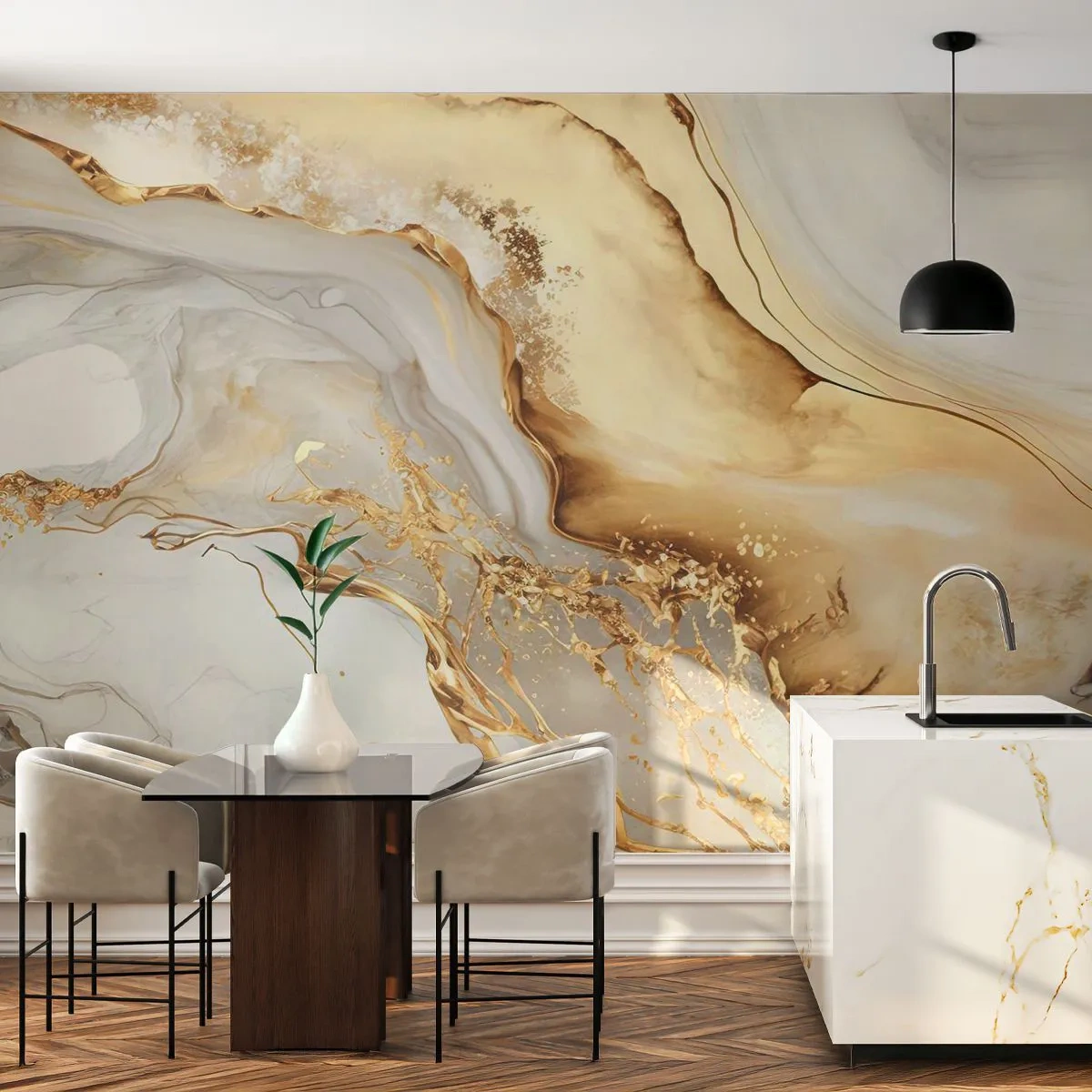Fototapet Standard Eco - Abstraktion: skønhed og godhed - Marmor, Glamour, Elegant - 350x256 cm
